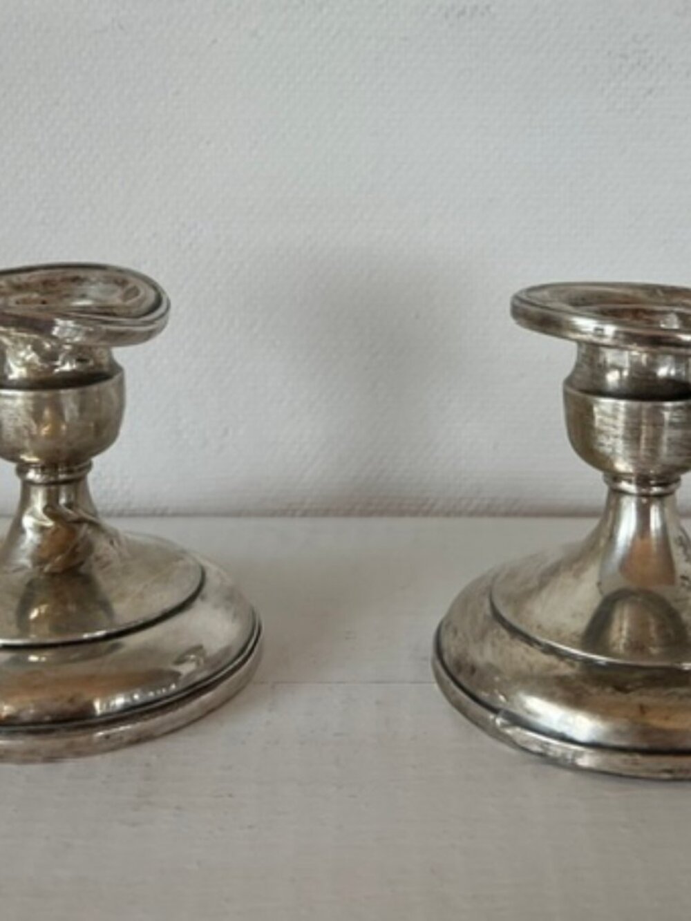 Vintage BIRKS Sterling Silver Weighted Candlesticks Pair 3” Canada